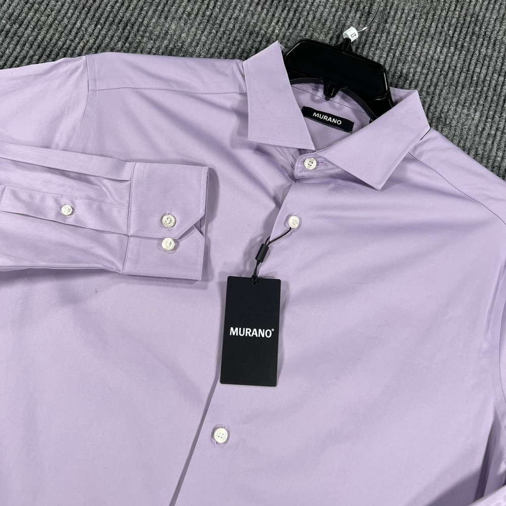 Murano Shirt Mens LT Large Tall Purple Long Sleeve Button Up Stretch Casual New